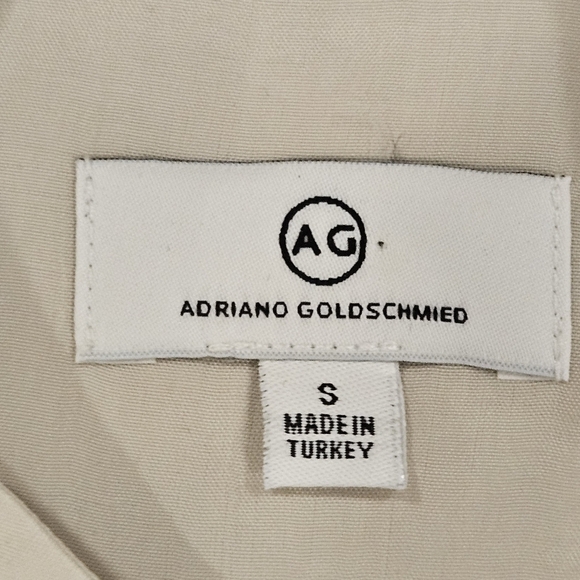 AG Adriano Goldschmeid S Ivory Dust Mandarin Collar Cupro Avery Button Up Shirt - Picture 4 of 12